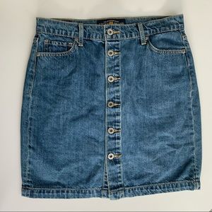 Lucky Brand Button Front Pencil Denim Skirt